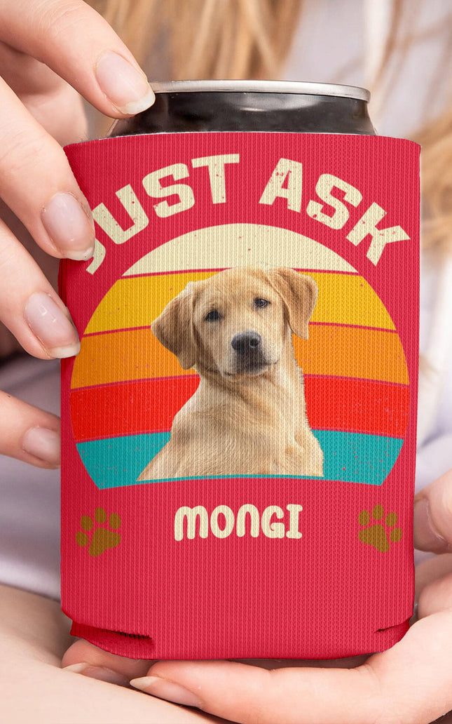 Personalized Dog Photo Best Dog Mom Ever Can Cooler | Custom Dog Name Can Cover | Can Sleeve For Drink 682378