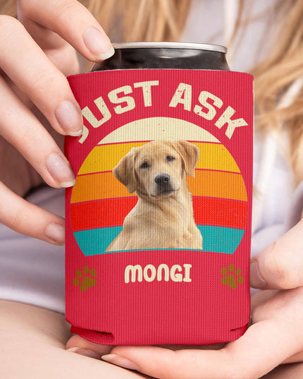 Personalized Dog Photo Best Dog Mom Ever Can Cooler | Custom Dog Name Can Cover | Can Sleeve For Drink 682378