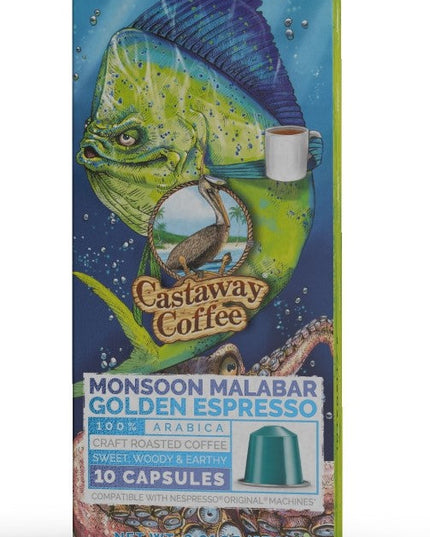 Castaway Coffee Golden Malabar Nespresso Capsule 10 Count