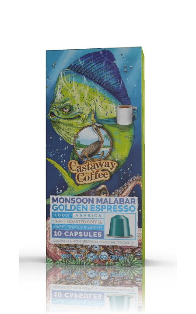 Castaway Coffee Golden Malabar Nespresso Capsule 60 Count