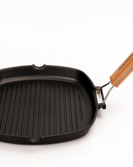 MASTERPAN Nonstick Grill Pan with Folding Handle, 8" (20cm)