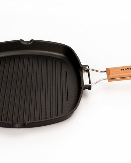 MASTERPAN Nonstick Grill Pan with Folding Handle, 8" (20cm)