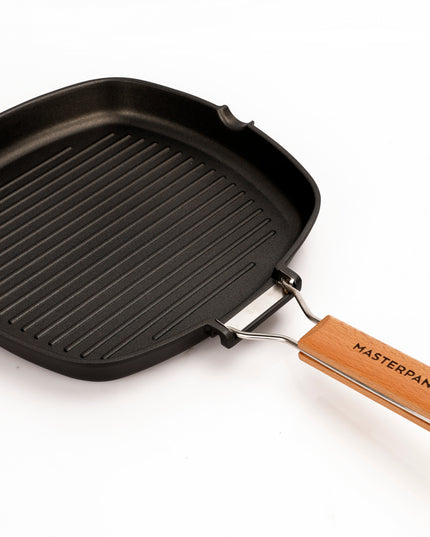MASTERPAN Nonstick Grill Pan with Folding Handle, 8" (20cm)