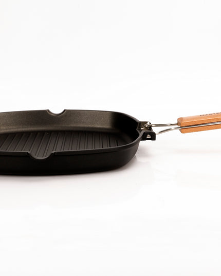 MASTERPAN Nonstick Grill Pan with Folding Handle, 8" (20cm)