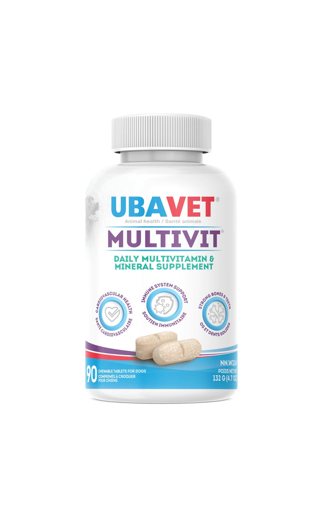 UBAVET MULTIVIT Daily Vitamin and Mineral Tablet for Dogs – Comprehensive Nutritional Support – (90 ct)