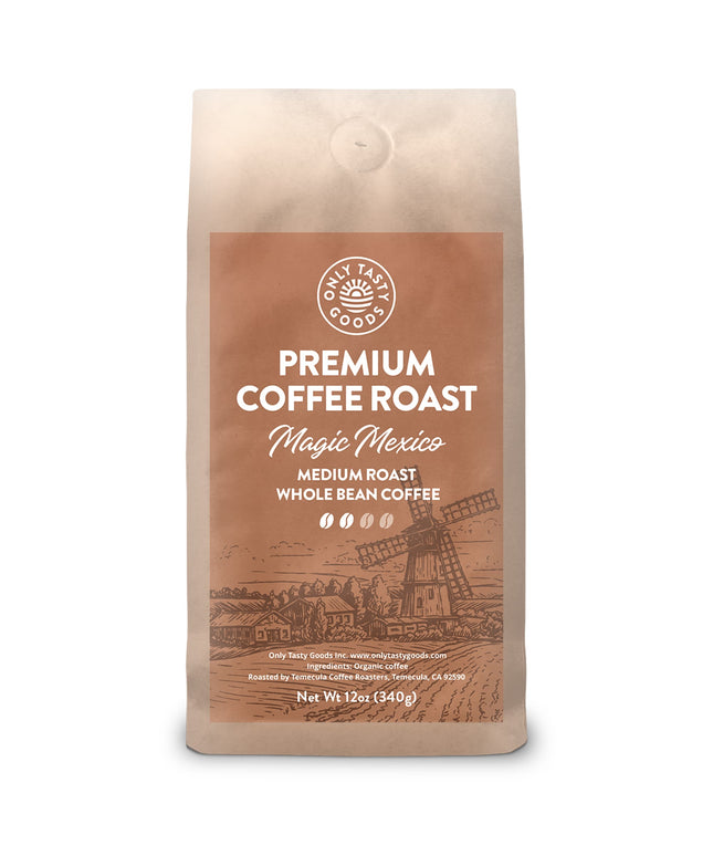 Magic Mexico Medium Roast Whole Bean Coffee, Organic, Low Acid, Non-GMO