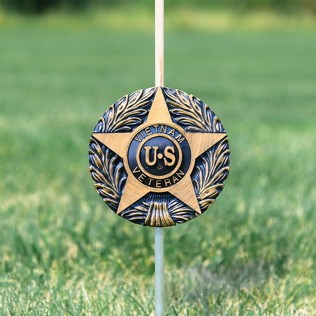 Vietnam Veteran Grave Marker & Flag Holder with Aluminum Ground Spike