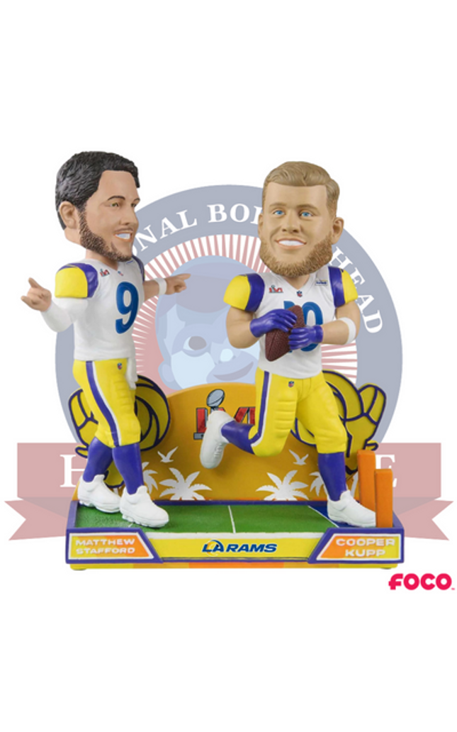 Matthew Stafford and Cooper Kupp Los Angeles Rams Game Winning Touchdown Dual Bobblehead
