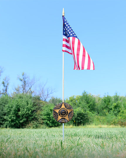 Confederate War Veteran Grave Marker & Flag Holder with Aluminum Ground Spike