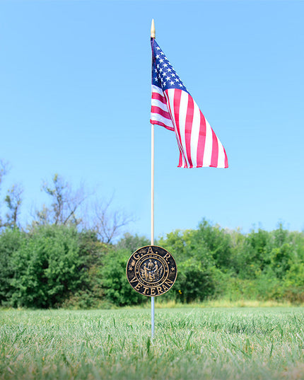 GAR Veteran Grave Marker & Flag Holder with Aluminum Ground Spike