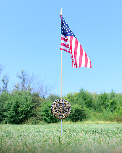Revolutionary War Veteran Grave Marker & Flag Holder with Aluminum Ground Spike