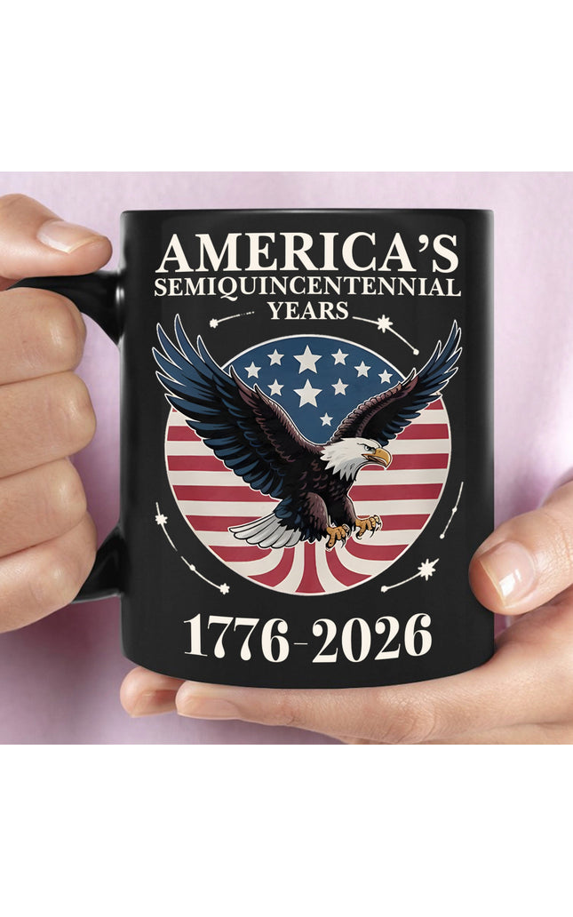 America's 250 Years Semiquincentennial Black Mug | Happy 250th Birthday USA | Patriotic 4th of July Mug | America 250th Anniversary | Independence Day Black Mug 682543
