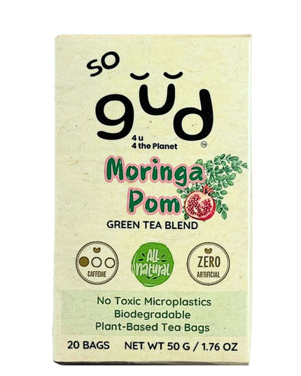Moringa Pom Tea Green Tea Blend | Plant-based Tea Bags