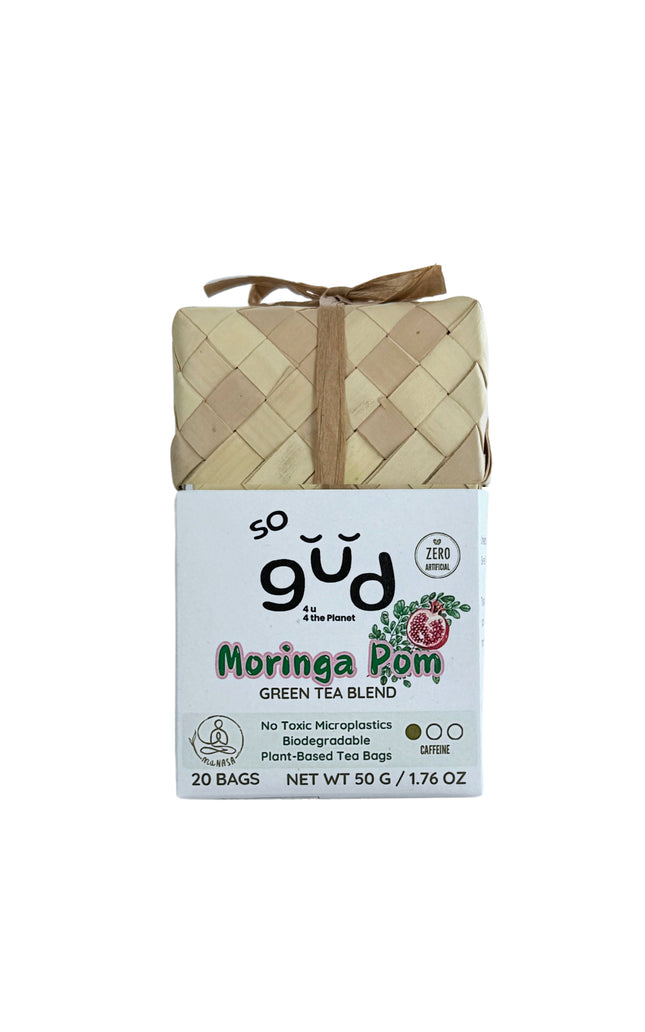 Moringa Pom Tea Green Tea Blend | Plant-based Tea Bags