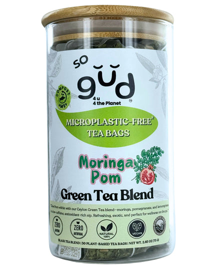 Moringa Pom Tea Green Tea Blend | Plant-based Tea Bags