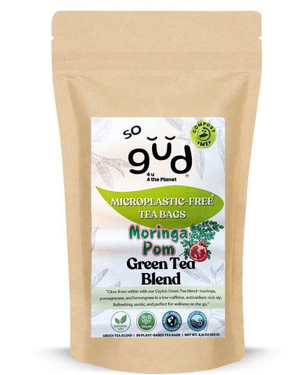 Moringa Pom Tea Green Tea Blend | Plant-based Tea Bags