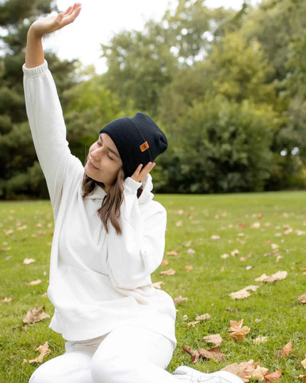 NEW HAAKWEAR H-Stitch Cuffed Beanie - Designed and Made in USA (Patented Design) - Charcoal Black