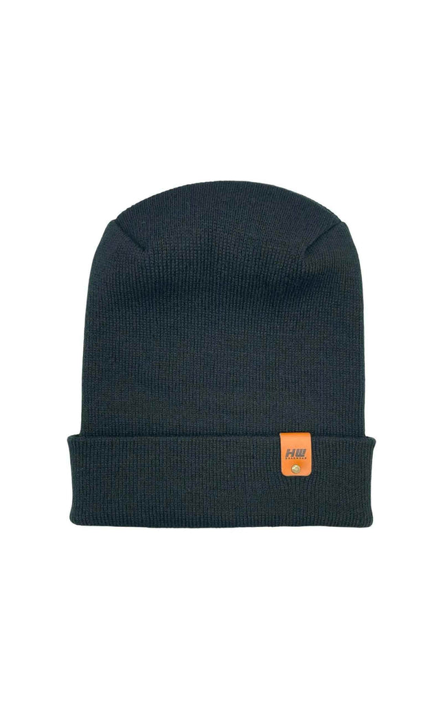 NEW HAAKWEAR H-Stitch Cuffed Beanie - Designed and Made in USA (Patented Design) - Charcoal Black