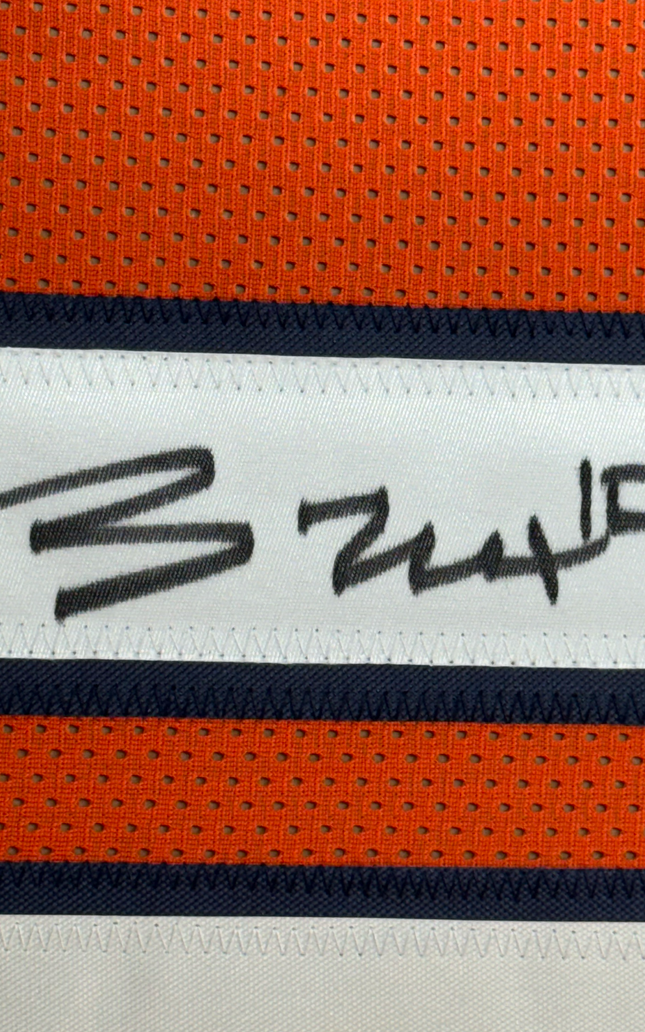 Framed Autographed/Signed Bo Nix 35x39 Denver Orange Football Jersey Beckett BAS COA