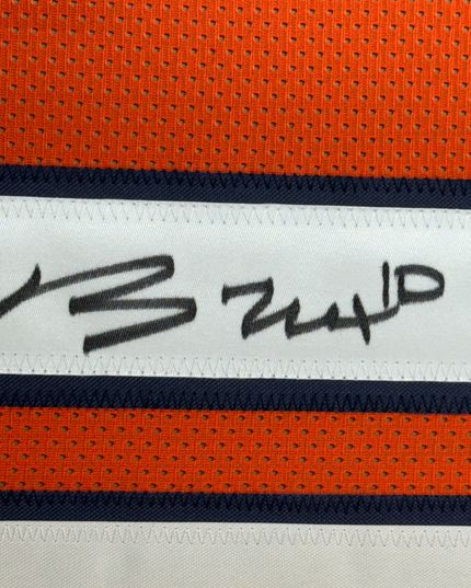 Framed Autographed/Signed Bo Nix 35x39 Denver Orange Football Jersey Beckett BAS COA