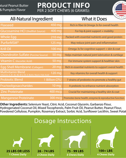 10 in 1 Multivitamin Chews for Dogs (Peanut Butter & Pumpkin Flavor)