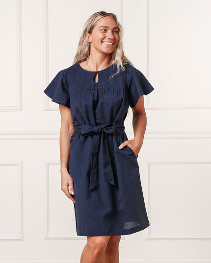 Linen Keyhole Dress