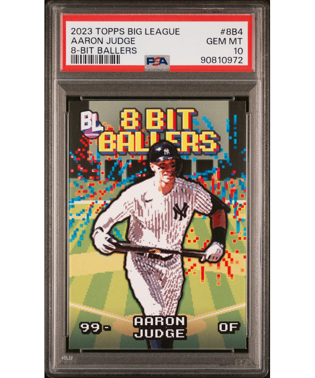 Graded 2023 Topps Big League Aaron Judge #8B4 8-Bit Ballers Baseball Card PSA 10 Gem Mint