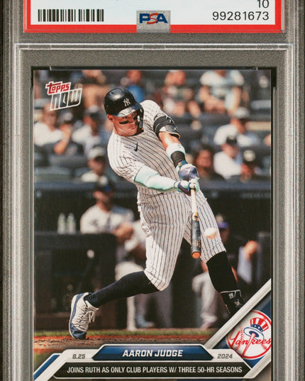Graded 2024 Topps Now Aaron Judge #594 Baseball Card PSA 10 Gem Mint