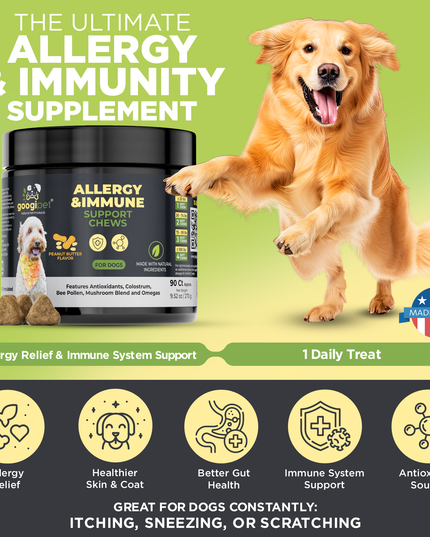Allergy & Immune Support Chews for Dogs (Peanut Butter Flavor)