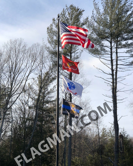 Aluminum Flagpole - External Rope - Heavy Duty, Lifetime Warranty - Made in USA