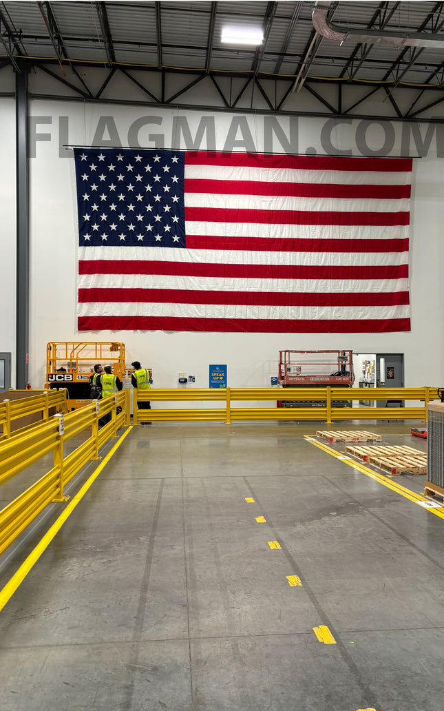 Nylon American Flag with Grommets Along Edges for Wall Hanging - Indoor or Outdoor *Made in USA*