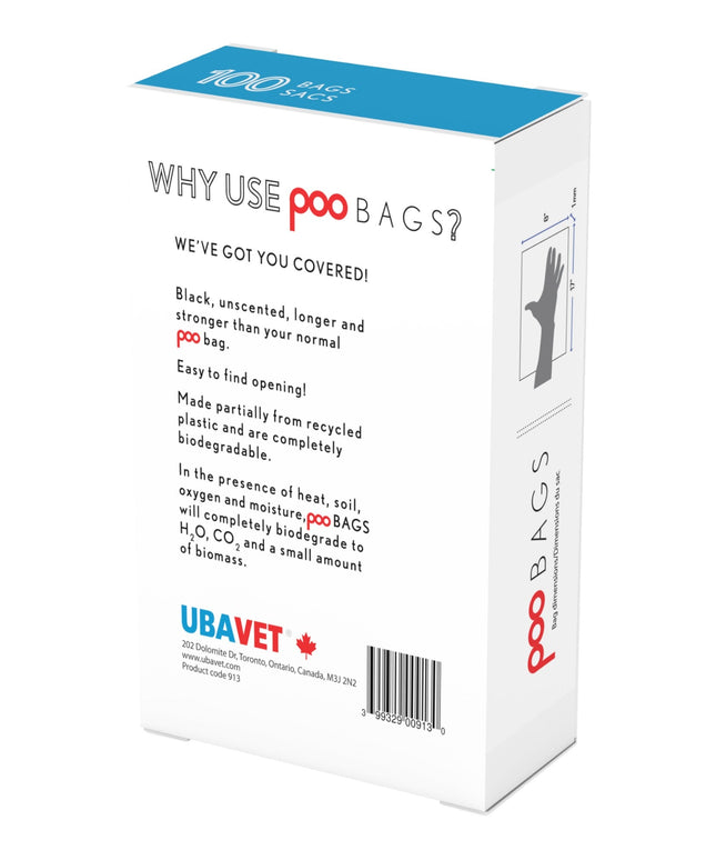 UBAVET DOO Extra-Long Durable Waste Bags for Dogs & Cats – (100-Pack)