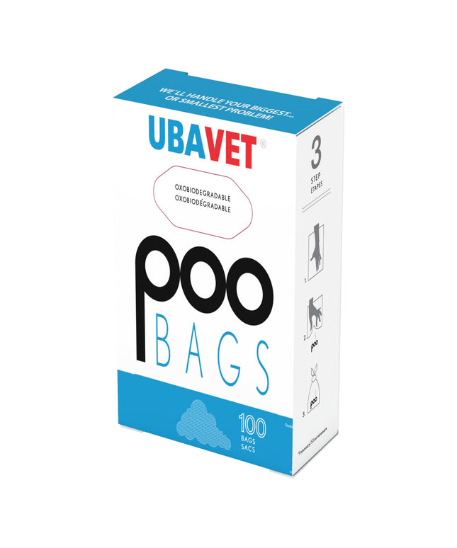 UBAVET DOO Extra-Long Durable Waste Bags for Dogs & Cats – (100-Pack)