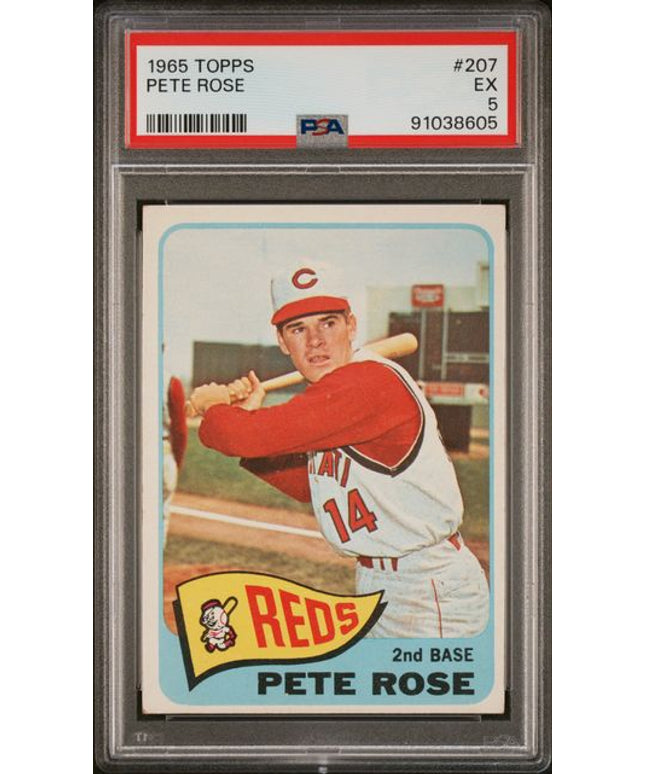 Graded 1965 Topps Pete Rose #207 Baseball Card PSA 5 Excellent