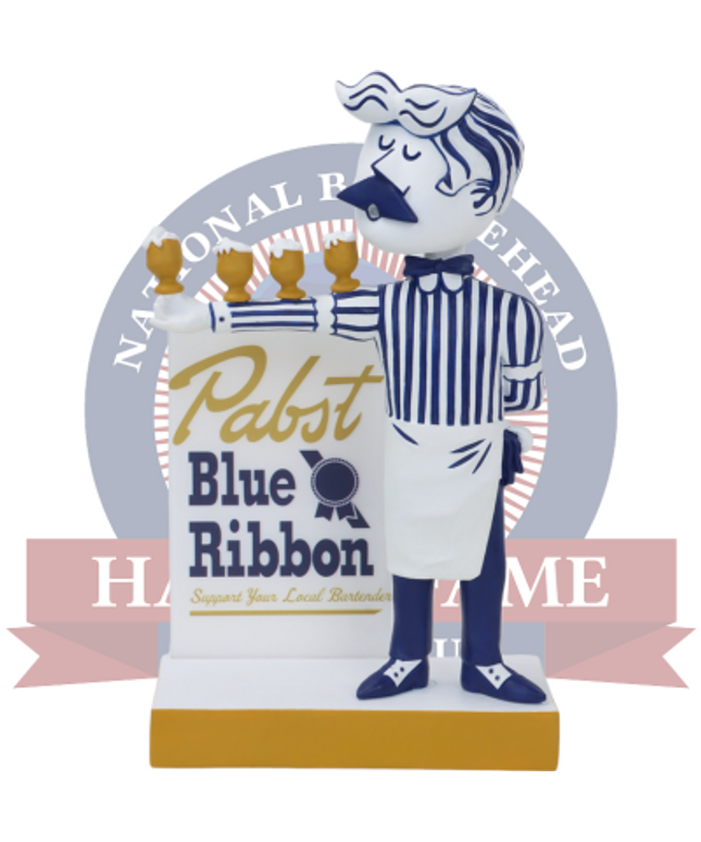 Pabst Blue Ribbon Balancing Bartender Bobblehead