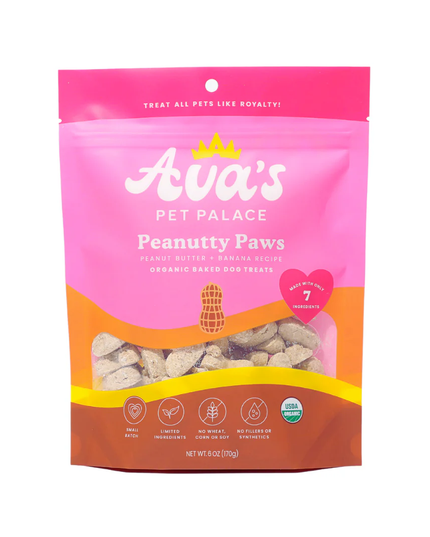 Ava's Pet Palace Organic Oven Baked Dog Treats - Peanutty Paws (6 oz) / 2-Pack