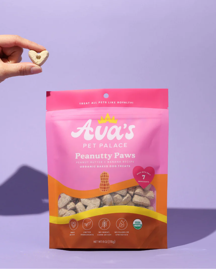 Ava's Pet Palace Organic Oven Baked Dog Treats - Peanutty Paws (6 oz) / 2-Pack