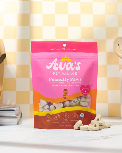 Ava's Pet Palace Organic Oven Baked Dog Treats - Peanutty Paws (6 oz) / 2-Pack