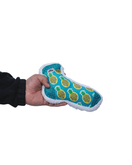Squeaky Sock Plush Dog Toy – Whimsy Wonders Pineapple Design