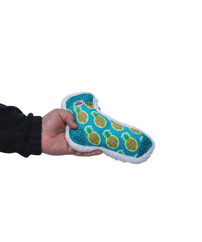 Squeaky Sock Plush Dog Toy – Whimsy Wonders Pineapple Design