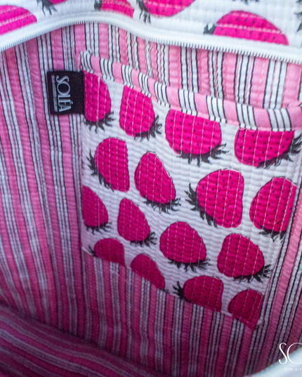 Soléa Cotton Strawberries Tote
