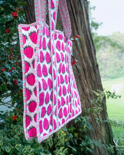 Soléa Cotton Strawberries Tote