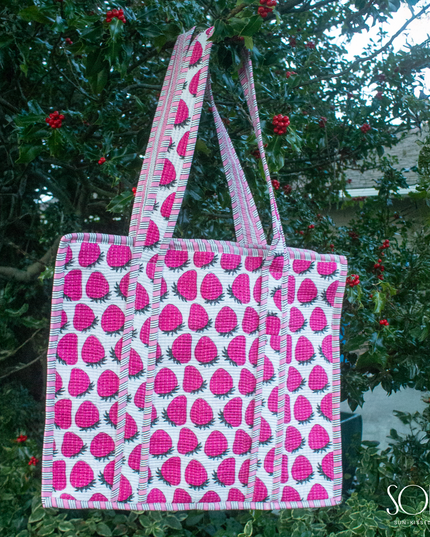 Soléa Cotton Strawberries Tote