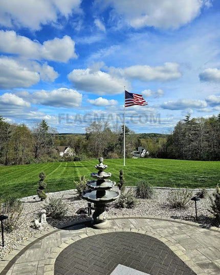 Aluminum Flagpole - External Rope - Heavy Duty, Lifetime Warranty - Made in USA