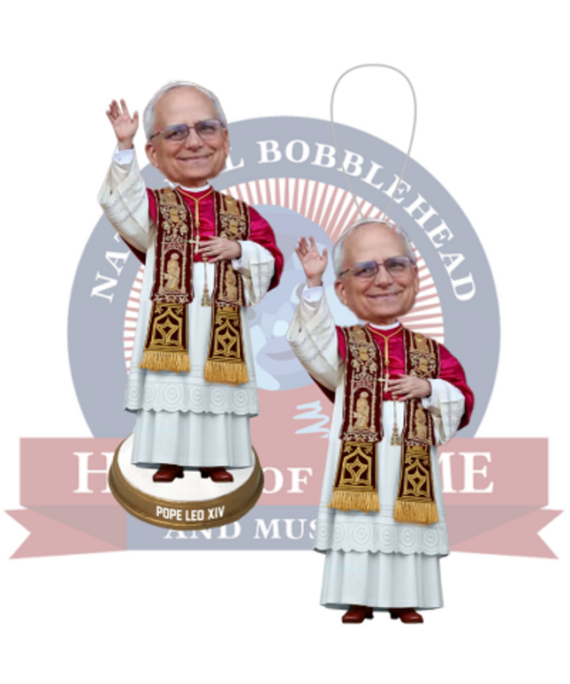 Pope Leo XIV Mini Bobblehead and Bobblehead Ornament (Presale)