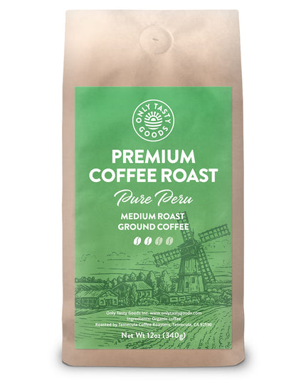 Pure Peru Medium Roast Ground Coffee, Organic, Fair Trade, Low Acid, Non-GMO