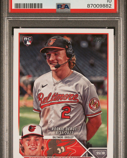 Graded 2023 Topps Update Gunnar Henderson #US18 Rookie RC Baseball Card PSA 10 Gem Mint