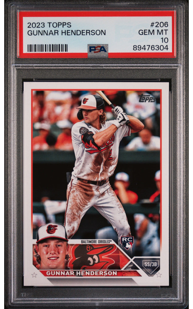 Graded 2023 Topps Gunnar Henderson #206 Rookie RC Baseball Card PSA 10 Gem Mint