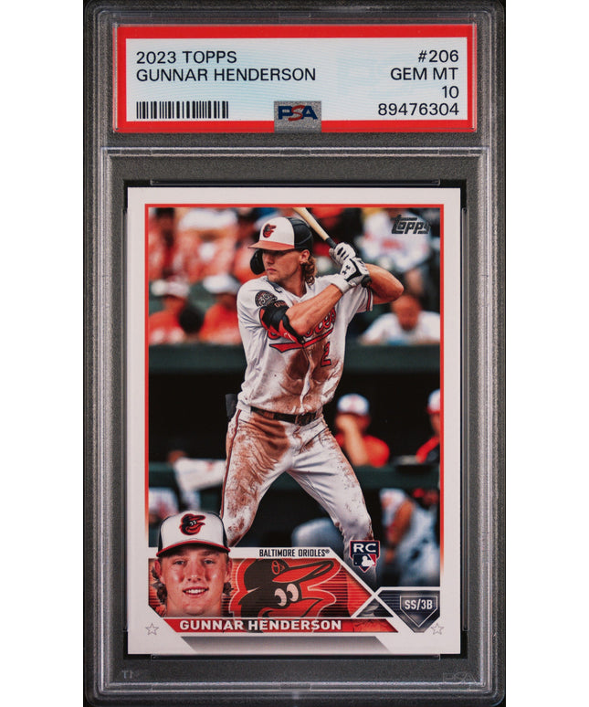 Graded 2023 Topps Gunnar Henderson #206 Rookie RC Baseball Card PSA 10 Gem Mint