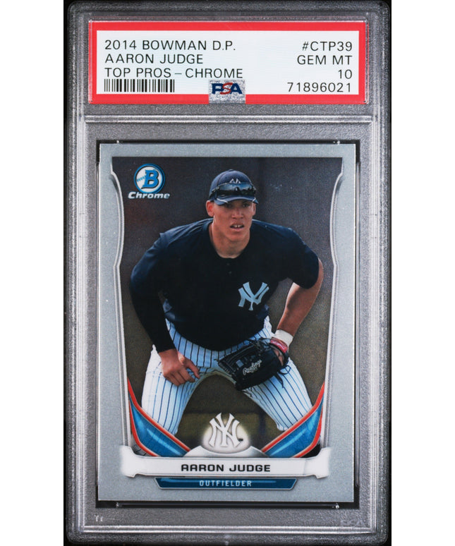 Graded 2014 Topps Bowman Draft Picks Aaron Judge #CTP39 Top Pros Chrome Rookie RC Baseball Card PSA 10 Gem Mint